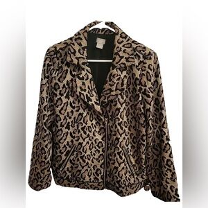 Chico’s Leopard Print Zip Up Moto Jacket 4/6